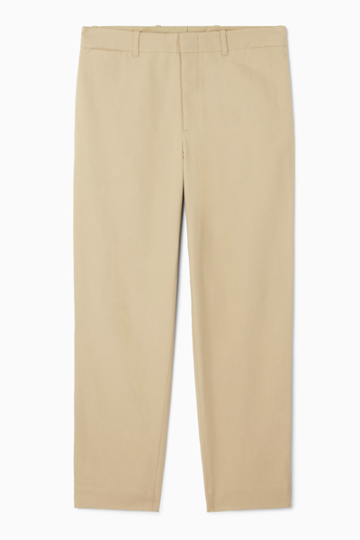 Cos Straight-leg Twill Chinos In Beige