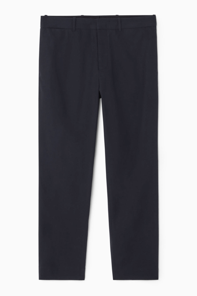 Cos Straight-leg Twill Chinos In Blue