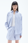 Filippa K Stripe Poplin Shirt In Blue