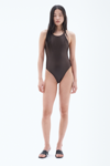 Shop Filippa K Cross-back Swimsuit In Brown