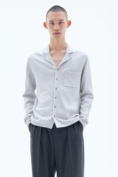 Filippa K Cotton Linen Knitted Shirt In Grey