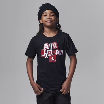 Jordan Air  Cutout Tee Big Kids T-shirt In Black