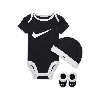 Nike Baby () Bodysuit, Hat And Booties Box Set In White