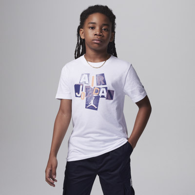 Jordan Air  Cutout Tee Big Kids T-shirt In White