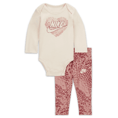 Nike Animal Print Bodysuit And Leggings Set Baby 2-piece Set In Pink
