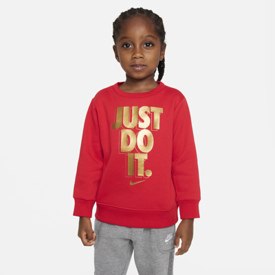 Nike Babies' Just Do It Gifting Crewneck Toddler Crewneck In Red