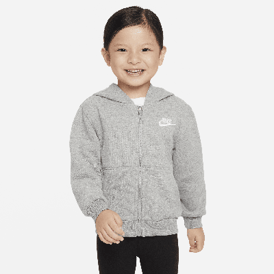 Nike Babies' Sportswear Club Fleece Full-zip Toddler Hoodie In Grey