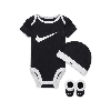 Nike Baby (6-12m) Bodysuit, Hat And Booties Box Set In Black