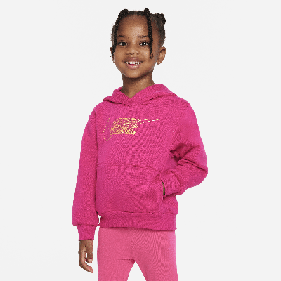 Nike Babies' Sportswear Club Fleece Holiday Shine Hoodie Toddler Hoodie In Pink