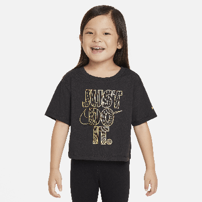 Nike Babies' Shine Boxy Tee Toddler T-shirt In Black