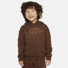Nike Babies' Sportswear Shine Fleece Pullover Hoodie Toddler Hoodie In Brown