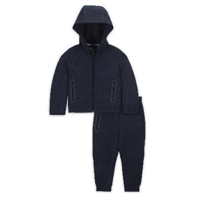 Nike Sportswear Tech Fleece Full-zip Set Baby 2-piece Hoodie Set In Blue
