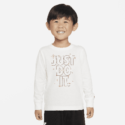 Nike Babies' Shine Long Sleeve Tee Toddler T-shirt In White