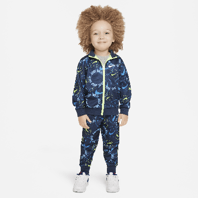 Nike Babies' Smiley Swoosh Printed Tricot Set Toddler Tracksuit In Blue