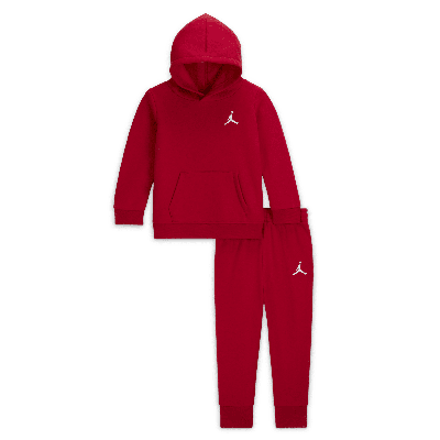Jordan Mj Essentials Fleece Pullover Set Baby 2-piece Hoodie Set In Red