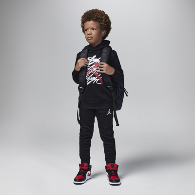 Jordan Flight Spray Pullover Hoodie Set Little Kids 2-piece Hoodie Set In Black