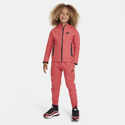Nike Sportswear Tech Fleece Full-zip Set Little Kids 2-piece Hoodie Set In Red