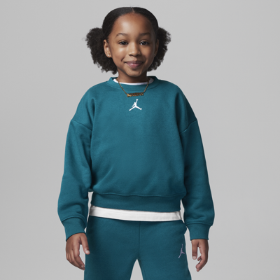 Jordan Icon Play Oversized Crew Little Kids Top In Green