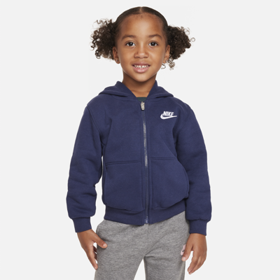Nike Babies' Sportswear Club Fleece Full-zip Toddler Hoodie In Blue
