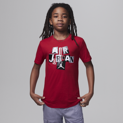 Jordan Air  Cutout Tee Big Kids T-shirt In Red