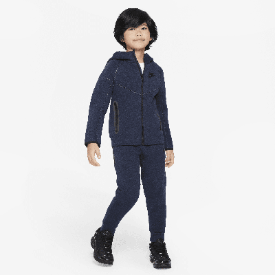 Nike Sportswear Tech Fleece Full-zip Set Little Kids 2-piece Hoodie Set In Blue
