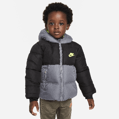 Nike Babies' Colorblock Puffer Toddler Jacket In Black