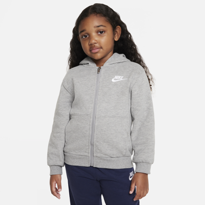 Nike Sportswear Club Fleece Full-zip Little Kids Hoodie In Grey