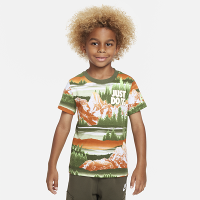 Nike Snowscape Printed Tee Little Kids T-shirt In Green