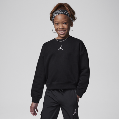 Jordan Icon Play Oversized Crew Little Kids Top In Black