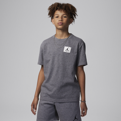 Jordan Flight Essentials Big Kids' Patch T-shirt In Grey