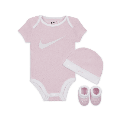 Nike Baby (6-12m) Bodysuit, Hat And Booties Box Set In Pink