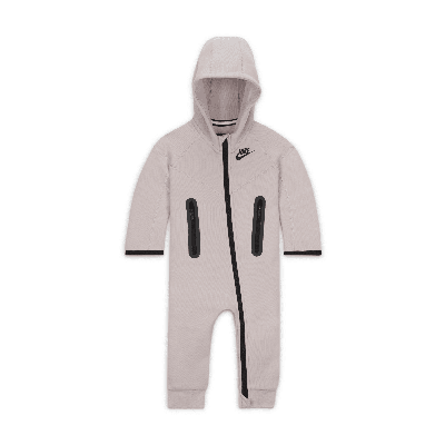 Nike Sportswear Tech Fleece Hooded Coverall Baby Coverall In Purple