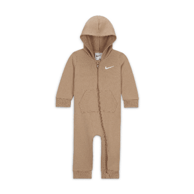 Nike Essentials Hooded Coverall Baby Coverall In Brown