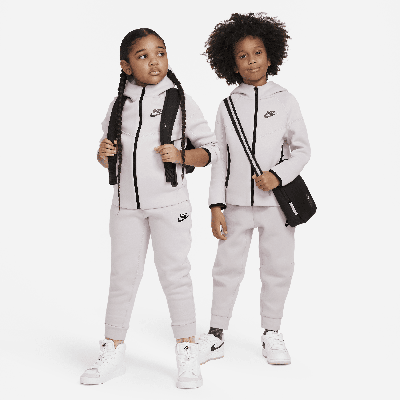 Nike Sportswear Tech Fleece Full-zip Set Little Kids 2-piece Hoodie Set In Purple