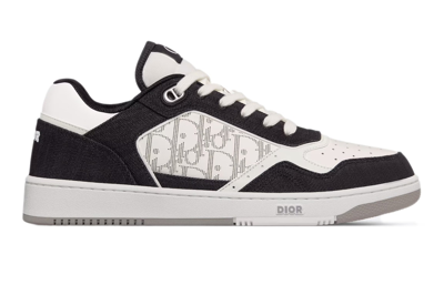 Pre-owned Dior B27 Low White Black Denim In White/black