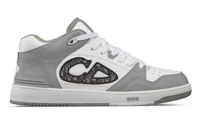 Pre-owned Dior B57 Mid Oblique Grey In Grey/white