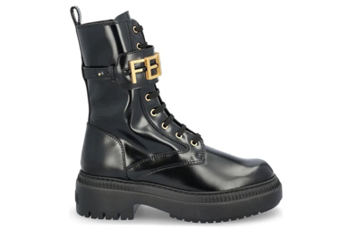 Pre-owned Fendi Graphy Boot Black (women's) In Black/gold