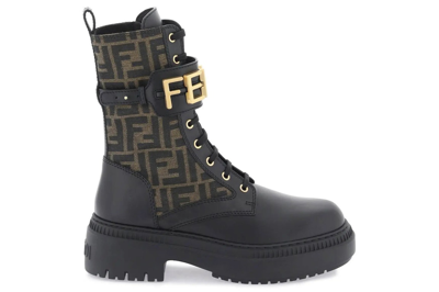 Pre-owned Fendi Graphy Boot Brown Ff Print (women's) In Brown/gold