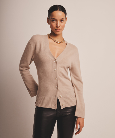 Naadam Cashmere Fitted Cardigan In Shell