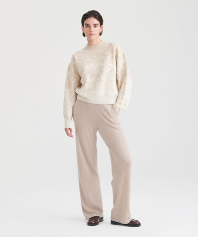 Naadam Cashmere Paperbag Wide Leg Pants In Shell