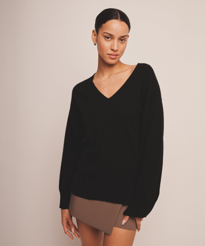 Naadam Cashmere V-neck Sweater In Black