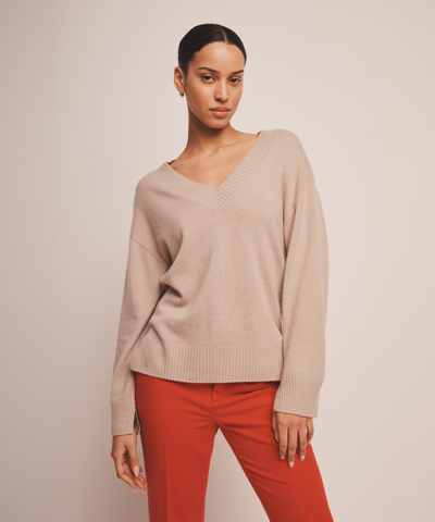 Naadam Cashmere V-neck Sweater In Shell