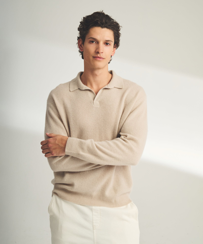 Naadam Lightweight Cashmere Relaxed Polo In Shell