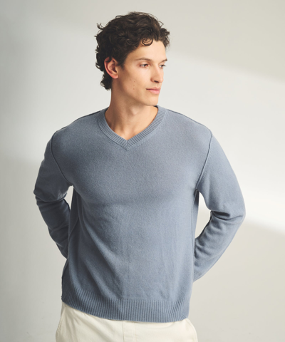 Naadam Reversible Cashmere V-neck Sweater In Pewter