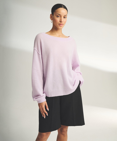 Naadam Reversible Cashmere Wide Neck Sweater In Lilac