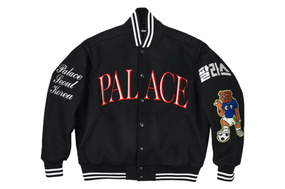 Pre-owned Palace Seoul Exclusive Varsity Jacket Black