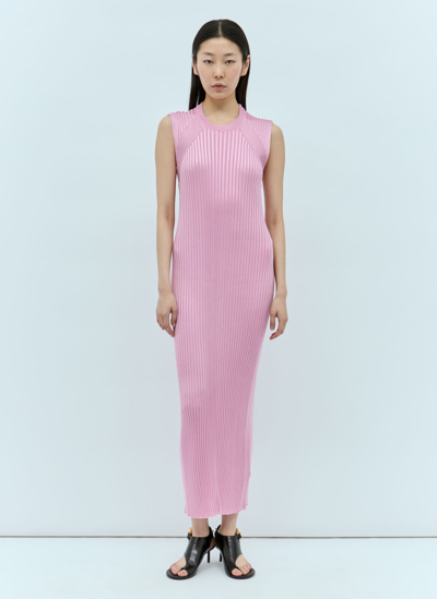 Jil Sander Pleated Sleeveless Maxi Dress In Pink