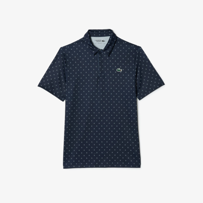 Lacoste Men's Golf Printed Recycled Polyester Polo - Xl - 6 In Blue