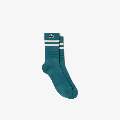 Lacoste Men's Breathable Jersey Tennis Socks - 9 - 12.5 In Blue
