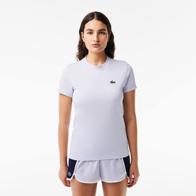 Lacoste Women's Organic Cotton Ultra-dry Jersey T-shirt - 42 In Blue